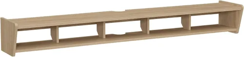 Walker Edison Zee - Moderno soporte de TV minimalista flotante de 65 pulgadas de largo, para televisores de hasta 70 pulgadas, roble costero