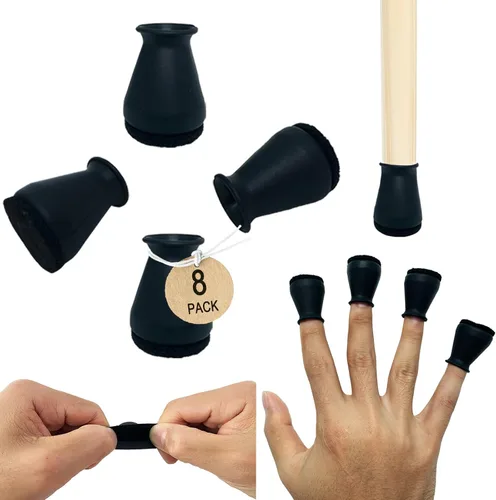 Miniatura 8 de Protectores de suelo de silicona extra pequeños para patas de silla con fieltro, se ajustan de 19/32 a 15/16 pulgadas, tapas de silicona para patas