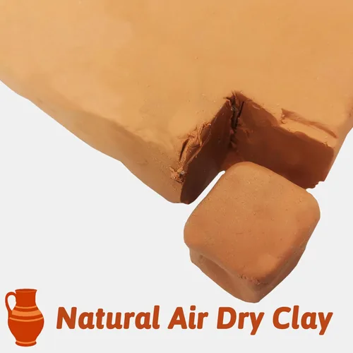 Miniatura 4 de PINVNBY Natural Terra Cotta - Arcilla de cerámica autoendurecible – Arcilla para hornear de bajo fuego de 11 libras para adultos, clase de arte
