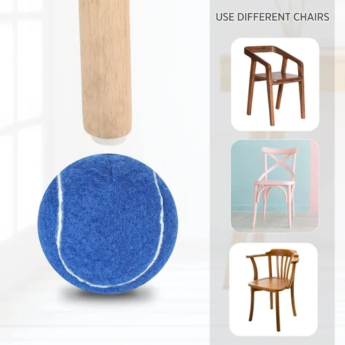 Miniatura 3 de Macarrie 60 pelotas de tenis precortadas a granel para sillas resistentes y de larga duración para muebles de aula, protectores de patas y Azul