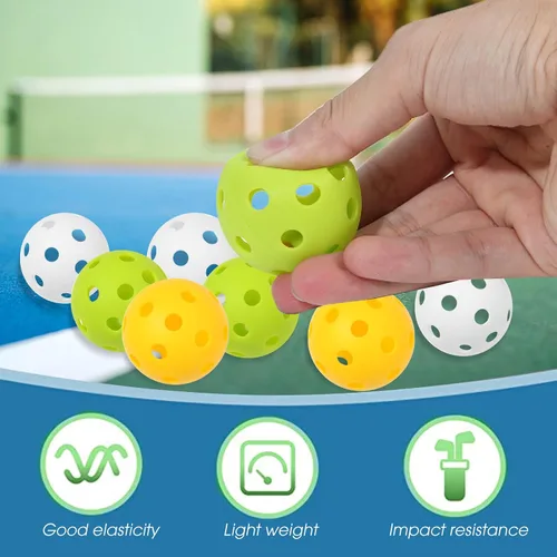 Miniatura 2 de 12 mini bolas de pepinillo (diámetro de 1.654 in) suave Eva anti-grietas huecas silenciosas bolas de entrenamiento ideales para ejercicios