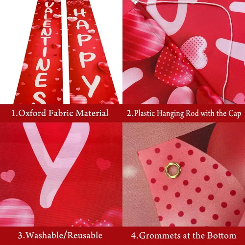 Miniatura 3 de KatchOn, Cartel de feliz día de San Valentín – XL, 72 x 12 pulgadas Cartel de puerta de San Valentín para decoraciones de feliz día de San