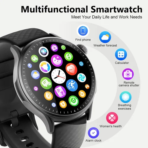 Miniatura 7 de Reloj inteligente para hombres y mujeres, rastreador de fitness con pantalla AMOLED Ultra-HD de 1.46 pulgadas y monitor de frecuencia
