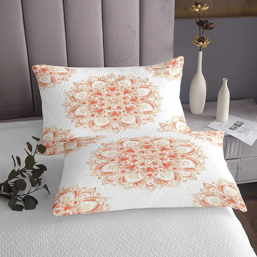 Miniatura 4 de Erosebridal Juego de colcha de mandala rosa tamaño individual para niñas y mujeres, juego de ropa de cama floral hippie juego de colcha estética