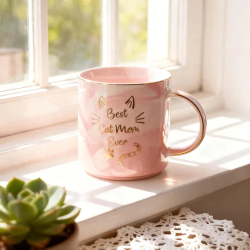 Miniatura 4 de Mecai Regalos para mamá de gato para mujeres, taza de café con texto en inglés "Best Mom Ever", ideas divertidas de regalo de Navidad para amantes