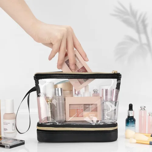 Miniatura 3 de Ethereal Bolsa de maquillaje de viaje, bolsa de cosméticos transparente, organizador de maquillaje, bolsa de aseo aprobada por la TSA, bolsa
