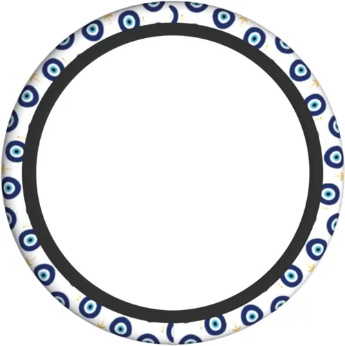 Miniatura 2 de Funda para volante MINIOZE de ojos malvados azules con luna mágica, accesorios para automóvil, linda para mujeres y niñas, universal de 15 pulgadas