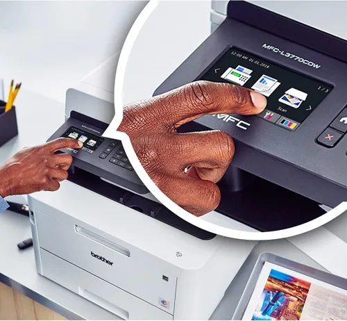 Miniatura 5 de Brother Color MFC-L3770CDW - Impresora láser inalámbrica digital todo en uno, color blanco - Impresión de copia de fax - 3.7" táctil, 25 ppm, 2400 x