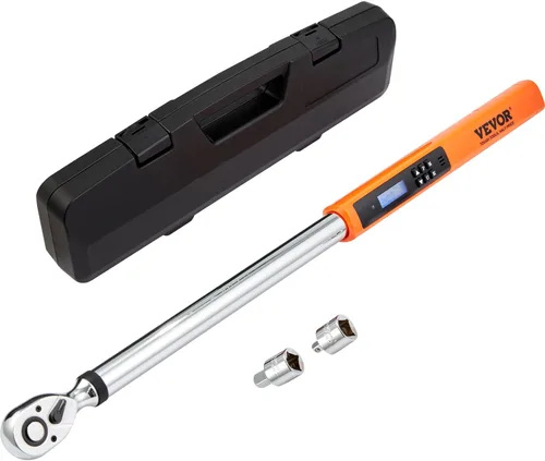 Miniatura 21 de VEVOR Llave dinamométrica de 1/2 pulgada con clic de 25-250 pies.libra/34-340 Nm, juego de llave dinamométrica ajustable de doble dirección, kit