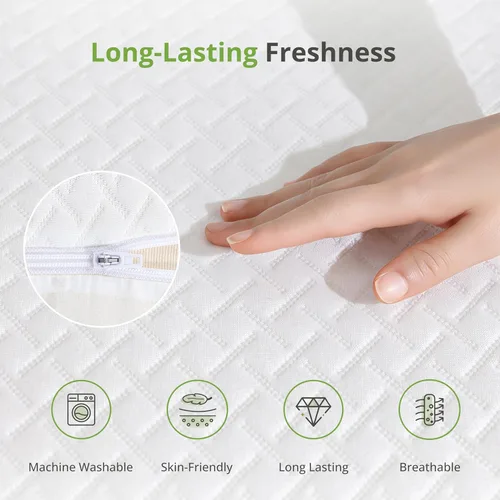 Miniatura 5 de EGOHOME Colchón de espuma viscoelástica individual XL, colchón de cama de 10 pulgadas en una caja con gel de té verde refrescante, alivia la presión