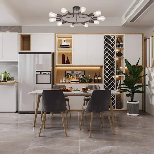 Miniatura 5 de BONLICHT - Lámpara de techo, candelabro, araña de luz, de níquel cepillado, 3020-10C-OB, 60.00watts, 120.00 volts Bronce frotado con aceite-10c