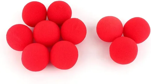 Miniatura 7 de Sonew Pelota de esponja, 10 bolas mágicas de esponja suave roja para accesorios de calle, truco clásico de comedia