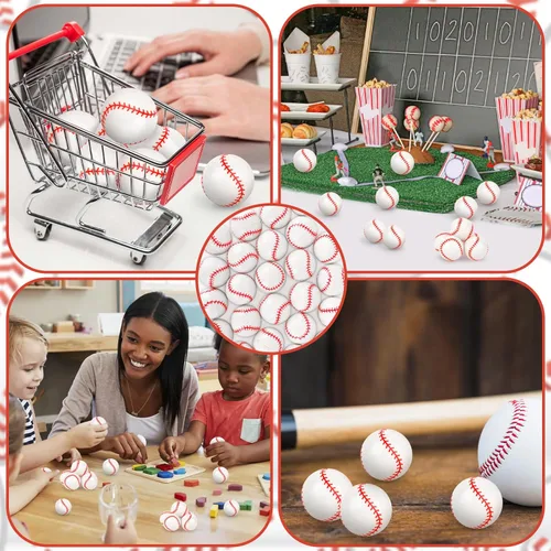 Miniatura 7 de 24 piezas de pelotas de goma rebotadoras de béisbol para niños, pelotas de goma de 32 mm para deportes de rebote a granel para recuerdos de fiesta