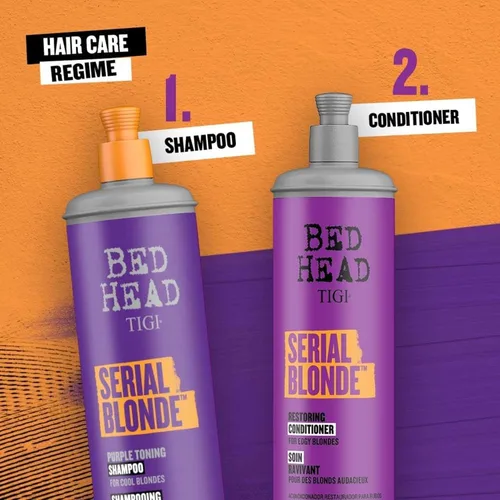 Miniatura 8 de Bed Head by TIGI Serial Blonde Purple - Champú tonificante para rubias frías, neutraliza los tonos de latón, sin sulfatos, 13.53 onzas líquidas