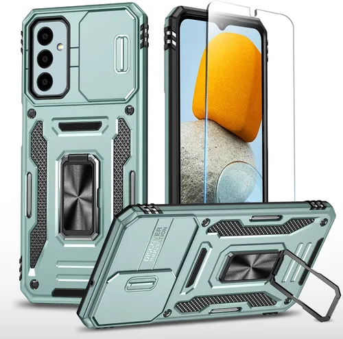 Miniatura 34 de SunStory Funda compatible con Samsung Galaxy A17 5G con protector de pantalla HD, cubierta de cámara deslizante y soporte de anillo giratorio, a