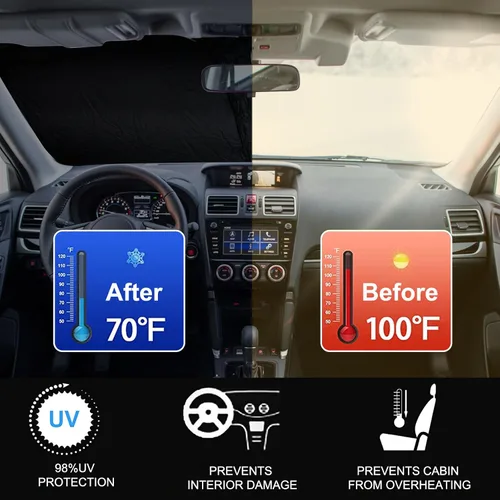 Miniatura 2 de Parasol para parabrisas delantero mejorado 2026 apto para Subaru Forester Crossover, Base, Premium, Sport, Limited 2015-2018, plegable, mantiene tu