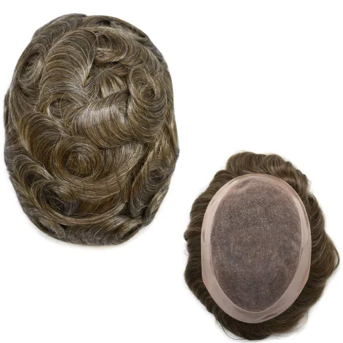 Miniatura 68 de LOVIN - Sistema de cabello humano para hombres, postizo fino de encaje mono para hombre, prótesis masculina de piel de polietileno alrededor