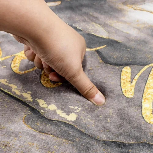 Miniatura 5 de LB Alfombra de baño de mármol negro y dorado, con cita divertida, antideslizante, diseño geométrico abstracto, tapete de espuma viscoelástica, súper