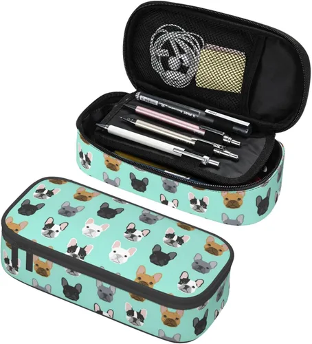 Miniatura 23 de Estuche organizador de lápices con patrón de gato negro, gran capacidad, papelería con cremallera, suministros escolares, bolsa para lápices