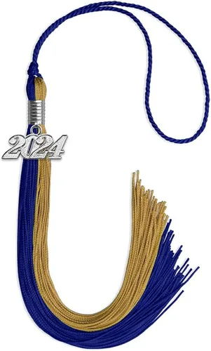 Miniatura 47 de Endea Graduation Borla de doble color con gota de fecha plateada (negro/oro antiguo, 2025)