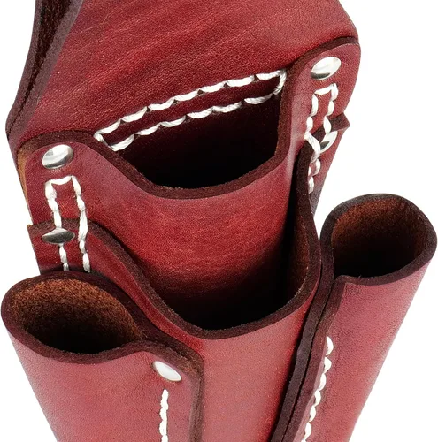 Miniatura 7 de Bolsa de herramientas de cuero, bolsa de herramientas de electricista con 4 bolsillos, resistente y duradera, para cualquier electricista/soldador