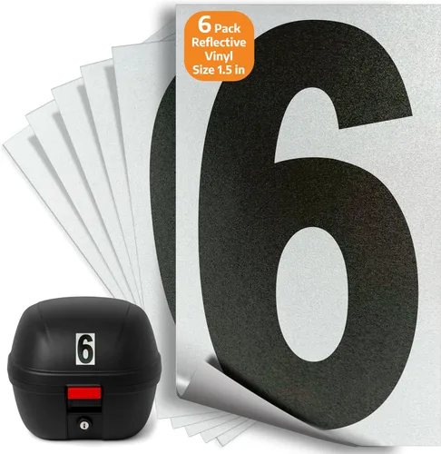 Miniatura 95 de iSYFIX Calcomanías de vinilo negro número 0 (Zero) – Paquete de 6 calcomanías de 1.5 pulgadas – Calcomanías de alta calidad, fondo reflectante