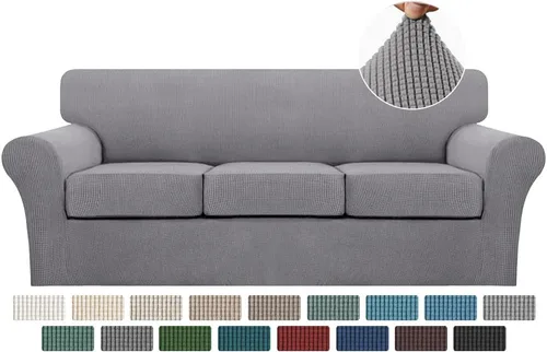 Miniatura 104 de Turquoize 2 fundas para sillas de sala de estar, funda de sofá con fundas de cojín individuales, funda de muebles para sillas (silla, beige biscotti)