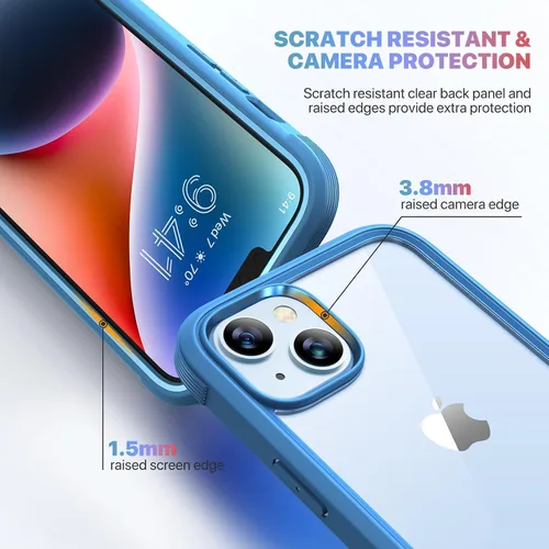 Miniatura 5 de Diaclara - Funda diseñada para iPhone 14, carcasa resistente de cuerpo completo con protector de pantalla integrado sensible al tacto, antiarañazos