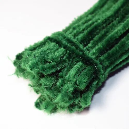 Miniatura 2 de 100 tallos de chenilla para limpiar tubos, color verde oscuro para decoración de arte y manualidades creativas (0.236 in x 12 pulgadas)
