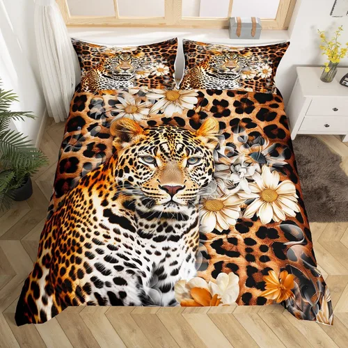 Miniatura 10 de Manfei Juego de funda de edredón de aventura, tamaño individual, funda de edredón rústica con 1 funda de almohada, juego de ropa de cama de retazos