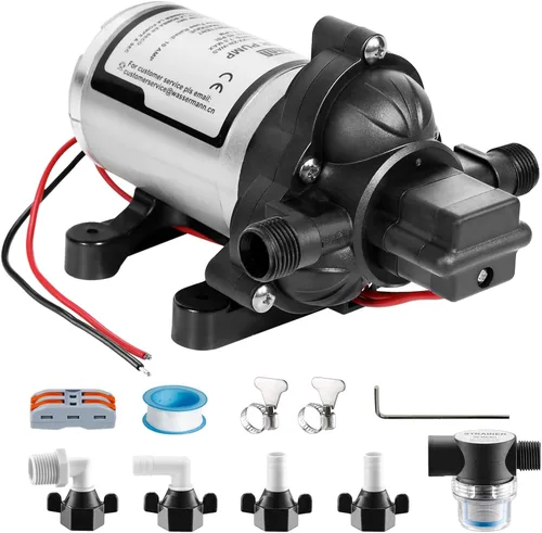 Miniatura 10 de WASSERMANN Bombas de agua RV 115V AC Bomba de presión con interruptor de presión, bomba de agua autocebante 4.0GPM 45PSI, bomba de agua dulce