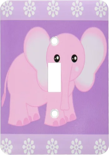Miniatura 2 de 3dRose LLC LSP _ _ _ _ _ _ _ _ _ _ 6098 _ _ _ _ _ _ _ _ _ _ 1 Rosa Bebé elefante, Single Toggle Switch