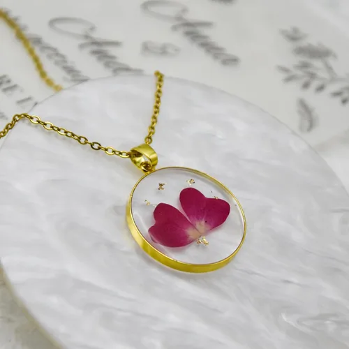 Miniatura 116 de Pressed Flower Necklace Gift for Women Personalized Handmade Necklaces Birth Flower Necklace