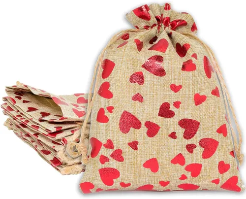 Miniatura 5 de 48 paquetes de 3x4 bolsas de regalo reutilizables de yute y arpillera con cordones (Feliz Navidad, X-Pequeño) - para regalos, favores de fiesta