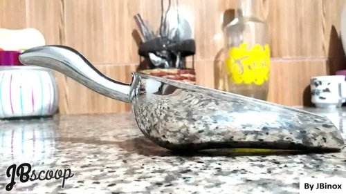 Miniatura 6 de JBscoop Cuchara de hielo, pequeña cuchara de metal para alimentos, para cocina, bar, fiesta, boda, 6 onzas, 8.5 pulgadas