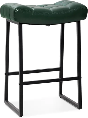 Miniatura 11 de RNKSFX Taburete de bar moderno negro para encimera de cocina sin respaldo de altura de mostrador con asiento tapizado de piel sintética y marco