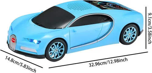Miniatura 9 de WSTER Altavoz Bluetooth de lujo modelo de automóvil deportivo con sonido HD, emparejamiento estéreo TWS, pantalla de visualización, micrófono Azul