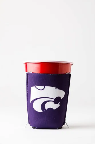 Miniatura 2 de ZipSip NONMAGNET - KSU Wildcat Coozie ajustable todo en uno con cremalleras para latas, botellas, latas delgadas, vasos de pinta, tazas de fiesta