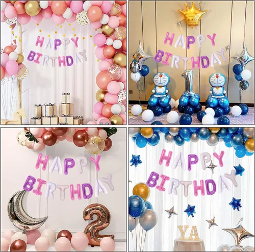 Miniatura 7 de Globos de feliz cumpleaños, 13 letras de papel de aluminio, 16 pulgadas, reutilizables, unisex, decoraciones de cumpleaños para niños y adultos