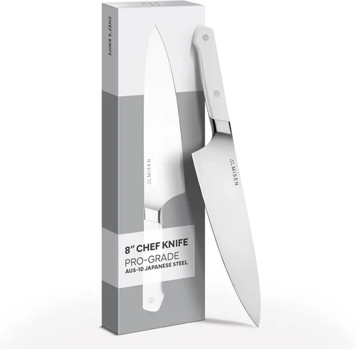 Miniatura 21 de Misen - Cuchillo utilitario de 5.5 pulgadas – Acero inoxidable AUS-10 japonés de alto carbono – Hoja híbrida alemana y japonesa – Cuchillo de cocina