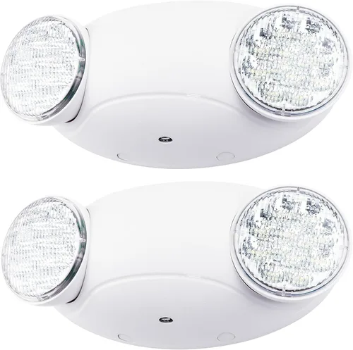 Miniatura 9 de LIT-PaTH Accesorios de iluminación LED de emergencia con 2 cabezales LED de ojo de insectos y baterías de respaldo, luz de salida estándar de EE.