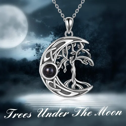 Miniatura 5 de ONEFINITY Tree of Life Necklace Sterling Silver I Love You 100 LanguagesMoonstone Necklace Cremation Jewelry for Women Girls Gifts