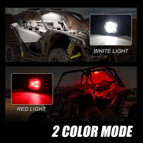 Miniatura 5 de OPP ULITE Switch UTV - Luz LED Doom de 6 unidades, blanco y rojo, 6 unidades, montaje en barra enrollable universal para interior de automóvil