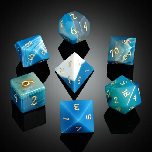Miniatura 6 de Juego de dados Aagte D&D DNDND Un juego completo de dados de piedra DND con estuche de regalo magnífico para juego de mesa Dungeons and Dragons