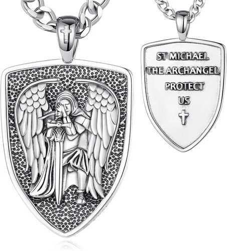 Miniatura 192 de CELESTIA Medallas de plata de ley 925 San Miguel/San Cristóbal/San Benito/San Gabriel/Virgen María/Jesús/Caravaca/Metatrón/Sello de los Siete