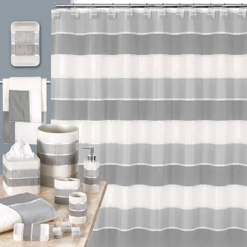 Miniatura 3 de Popular Bath Modern LINE, alfombra de contorno, gris