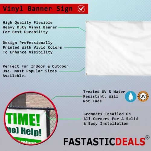 Miniatura 2 de Vinyl Banner Multiple Sizes Chicken Tenders & Fries A Restaurant & Food Outdoor Weatherproof Industrial Yard Signs Golden 4 Grommets 12x30Inches