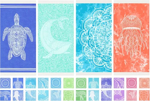 Miniatura 24 de Widdonen Toalla de playa turca fina, ligera, de secado rápido, absorbente, de algodón, para baño, piscina, toallas de natación, extra grandes, sin