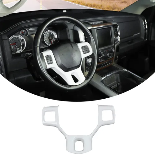 Miniatura 8 de Hoolcar Cubierta Interior del Volante ABS con Ajuste de Fibra de Carbono para Accesorios Dodge RAM 1500 2010-2017, Rojo Fibra de carbono roja