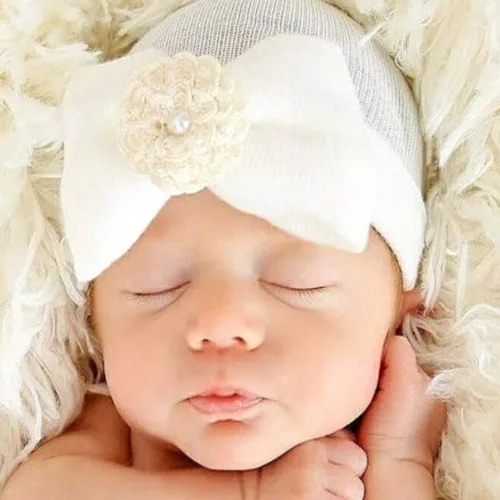 Miniatura 5 de Evelin LEE boina de lana con lazo para niña recién nacida